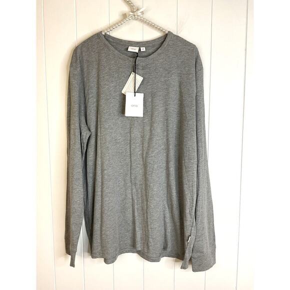 Onia Miles Long Sleeve Henley Gray Men's Shirt Size Large NWT - Picture 1 of 7